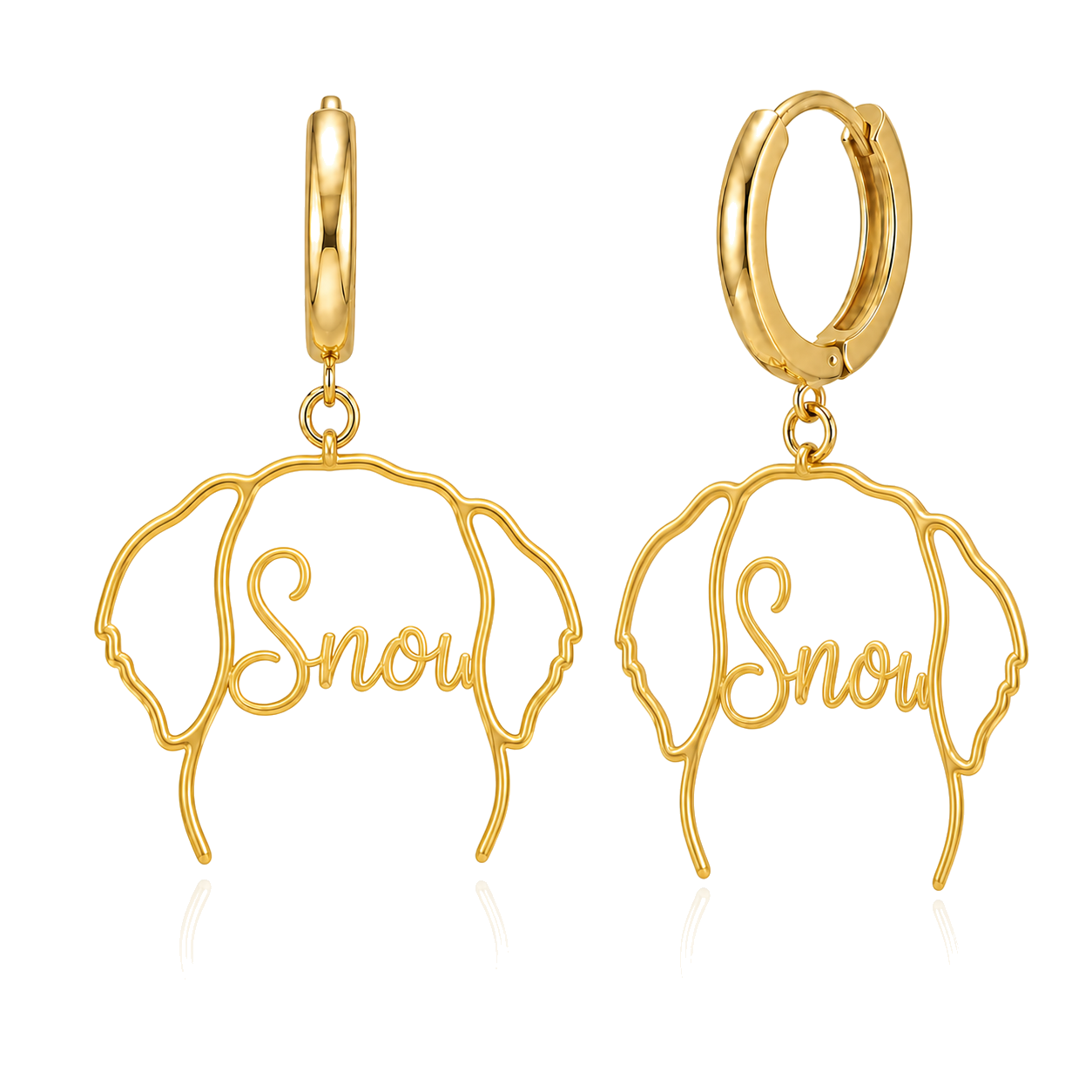 Great Pyrenees Snow personalized pet face earrings