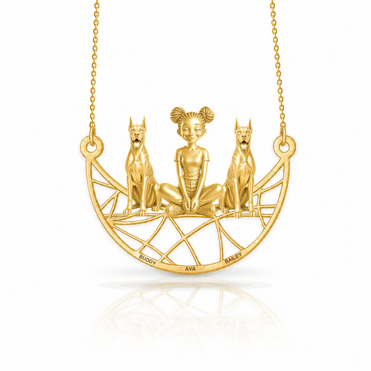 Soulyshine Great Dane cropped ears personalized companion necklace