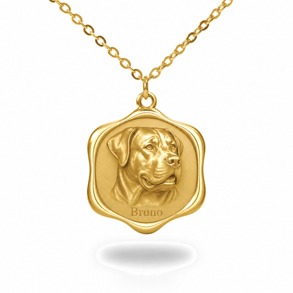 Soulyshine Greater Swiss Mountain Dog Precious Paw personalized pet photo necklace - 18K Gold Vermeil front