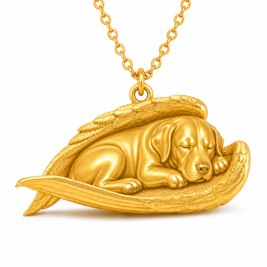Soulyshine Greater Swiss Mountain Dog The Sleeping Angel – Personalized Pet Necklace - 18K Gold Vermeil front