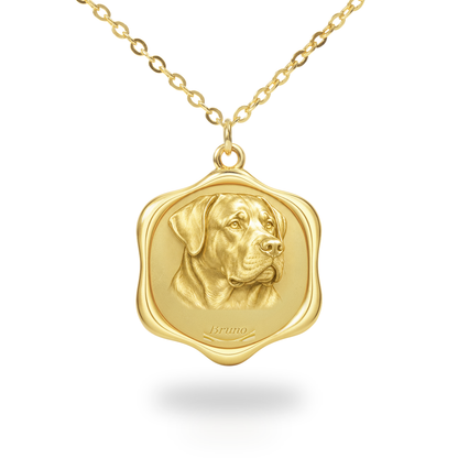 Soulyshine Greater Swiss Mountain Dog Precious Paw personalized pet photo necklace - 18K Gold Vermeil front