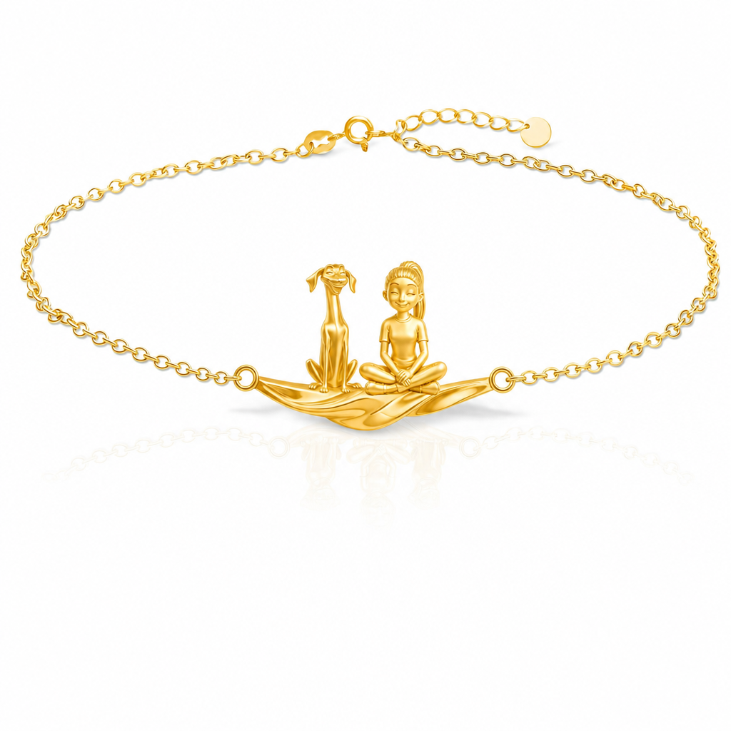 Soulyshine Personalized Girl And Her Greyhound - Handcrafted Bracelet