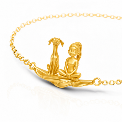 Soulyshine Personalized Girl And Her Greyhound - Handcrafted Bracelet