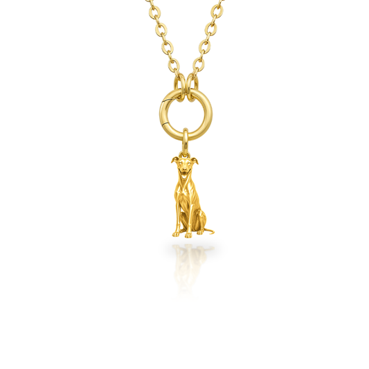 Soulyshine Greyhound Purest Bond Dog Companion Charm Necklace - 18K Gold Vermeil front