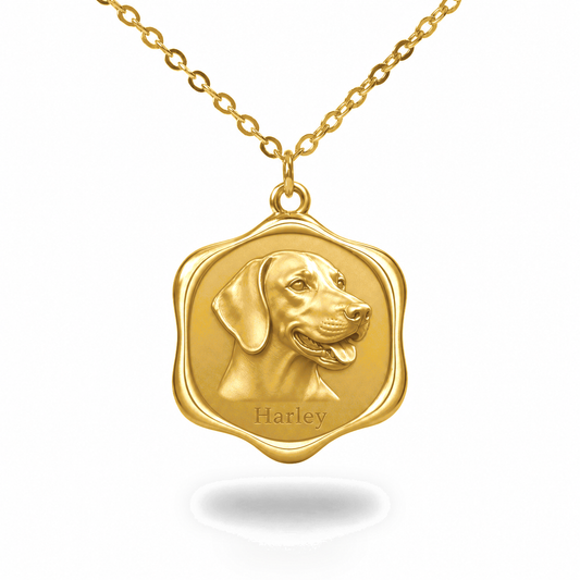 Soulyshine Harrier Precious Paw personalized pet photo necklace - 18K Gold Vermeil front