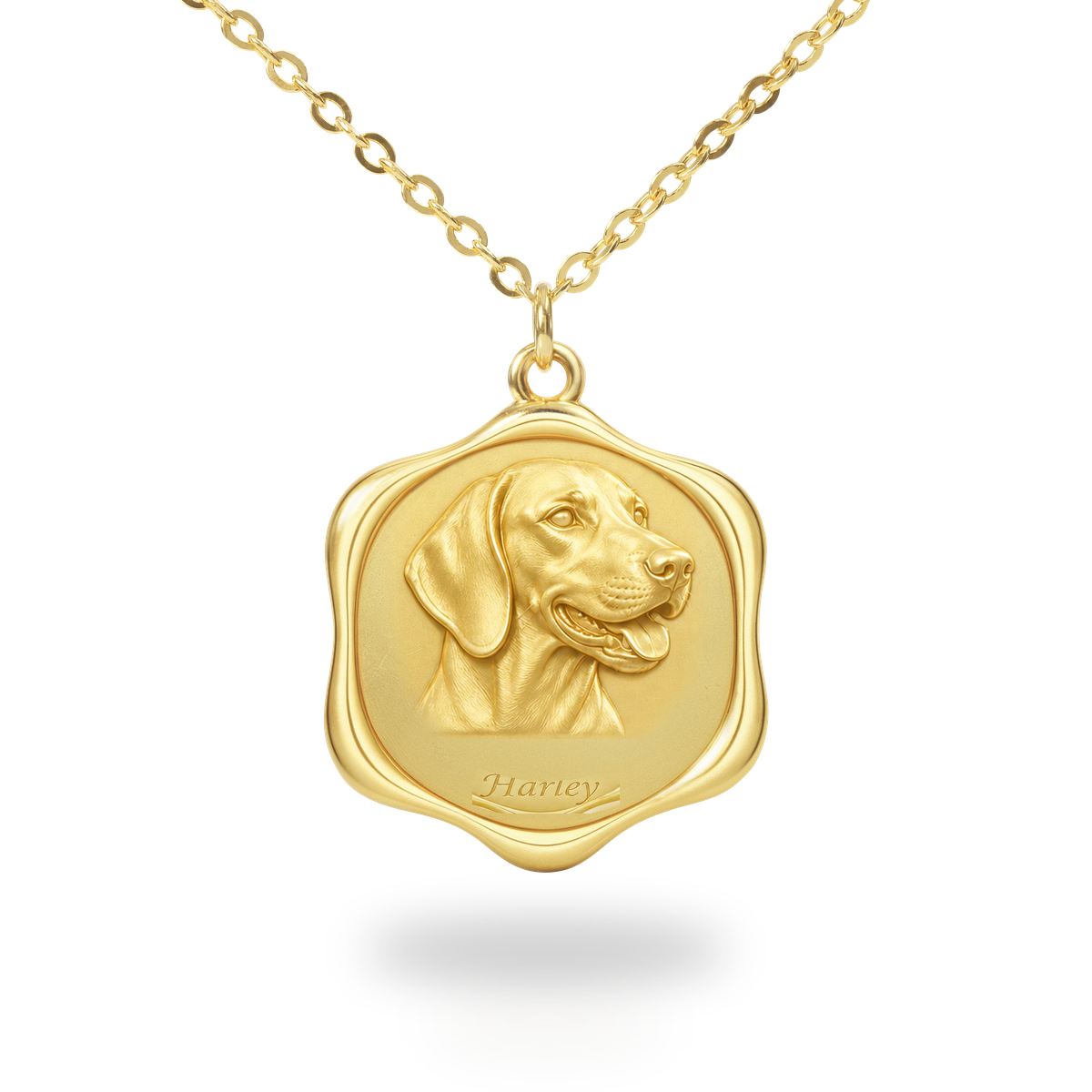 Soulyshine Harrier Precious Paw personalized pet photo necklace - 18K Gold Vermeil front