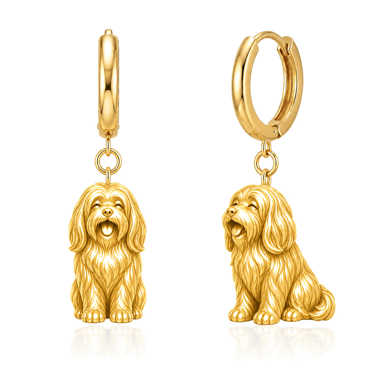 Havanese personalized companion handcrafted huggie earrings
