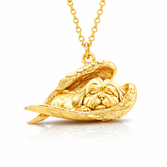 Soulyshine Havanese Sleeping Angel – Personalized Pet Necklace