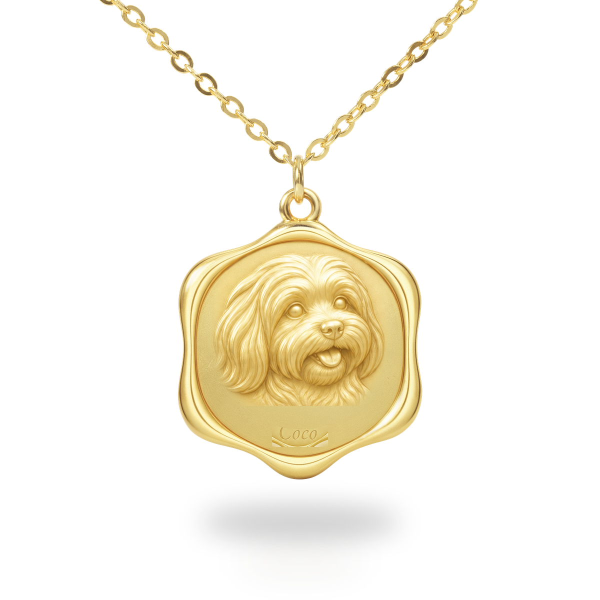 Soulyshine Havanese Precious Paw personalized pet photo necklace - 18K Gold Vermeil front