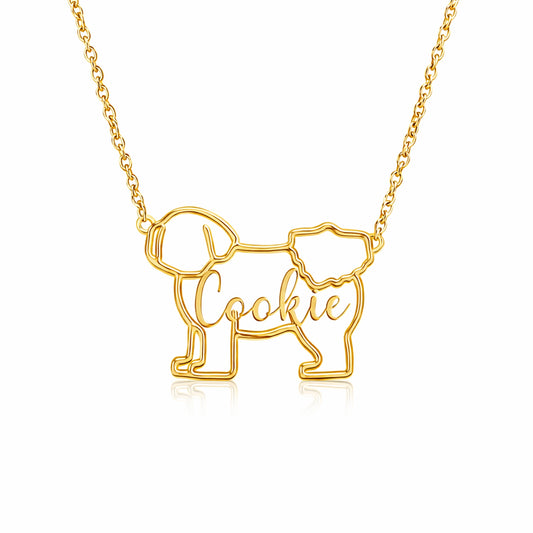 The Fine Line Havanese Portrait – Custom Dog Outline Handcrafted Necklace