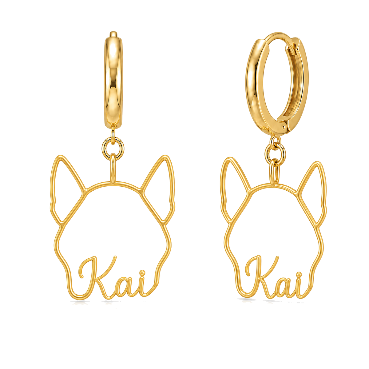 Husky Kai personalized pet face earrings