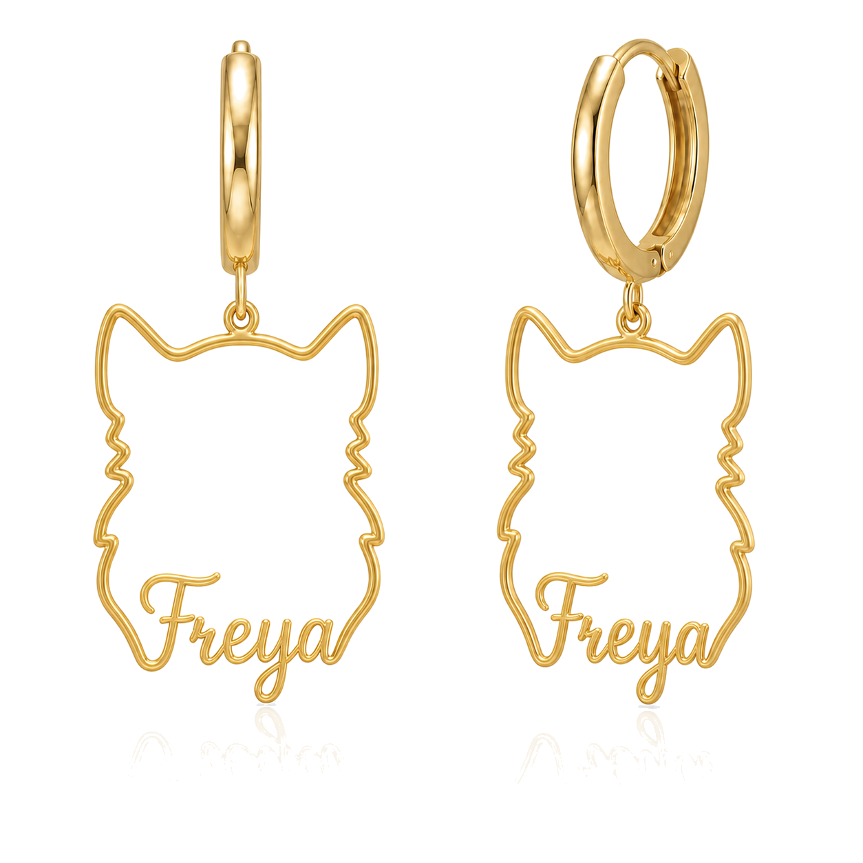 Icelandic Sheepdog Freya personalized pet face earrings