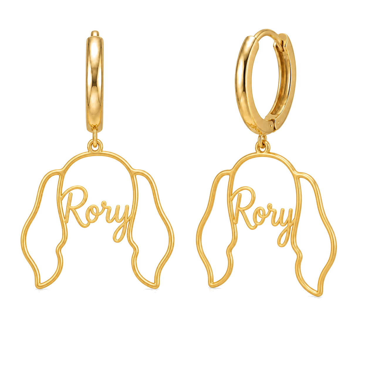 Irish Red and White Setter Rory personalized pet face earrings