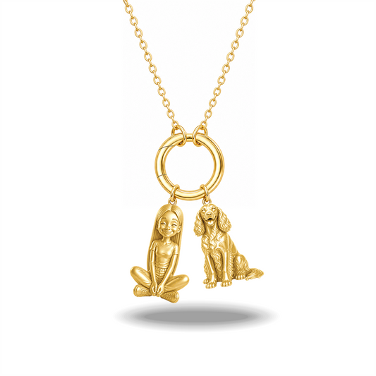Irish Red and White Setter - 18K Gold Vermeil - 1st
