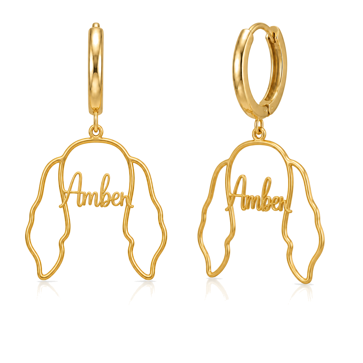 Irish Setter Amber personalized pet face earrings