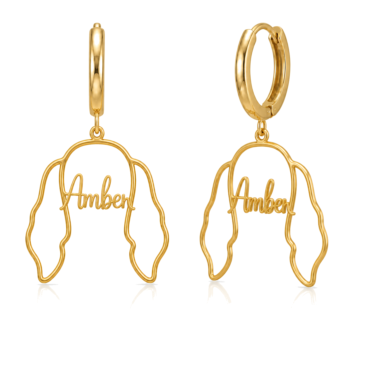 Irish Setter Amber personalized pet face earrings