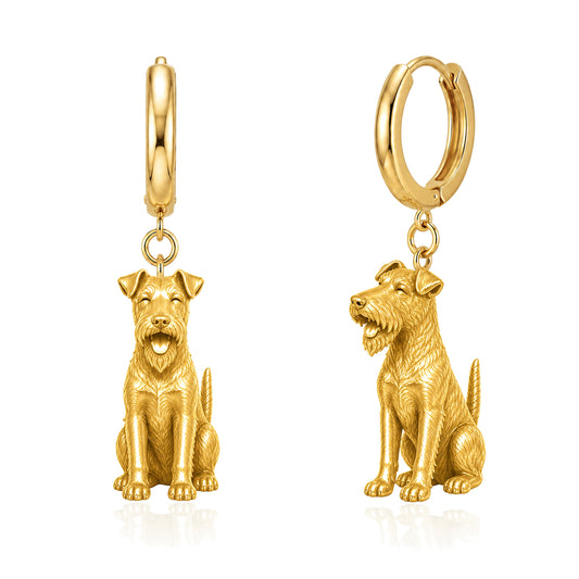 Irish Terrier personalized companion handcrafted huggie earrings