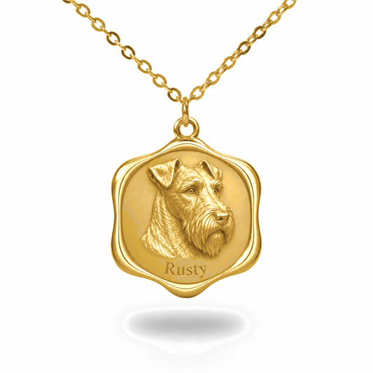 Soulyshine Irish Terrier Precious Paw personalized pet photo necklace - 18K Gold Vermeil front
