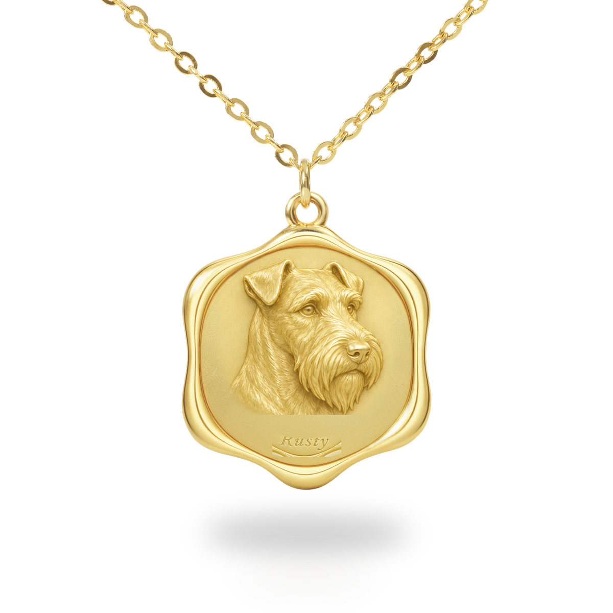 Soulyshine Irish Terrier Precious Paw personalized pet photo necklace - 18K Gold Vermeil front