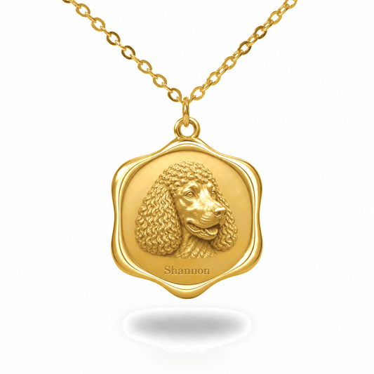 Soulyshine Irish Water Spaniel Precious Paw personalized pet photo necklace - 18K Gold Vermeil front