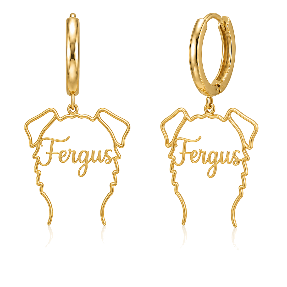Irish Wolfhound Fergus personalized pet face earrings