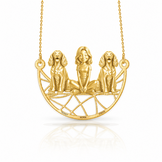Soulyshine Irish Red and White Setter personalized companion necklace