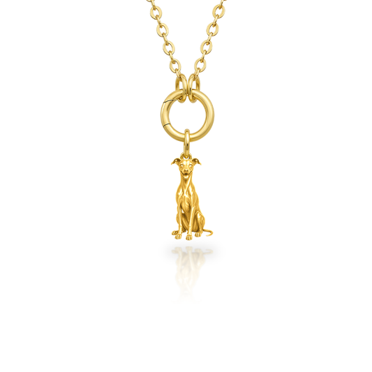 Soulyshine Italian Greyhound Purest Bond Dog Companion Charm Necklace - 18K Gold Vermeil front