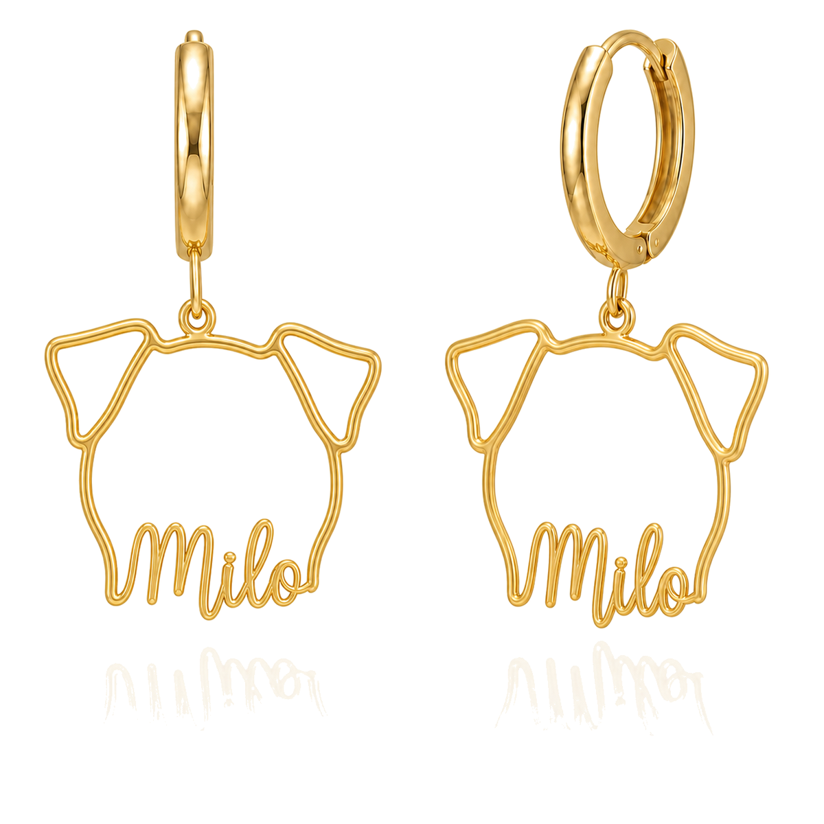 Jack Russell Terrier Milo personalized pet face earrings