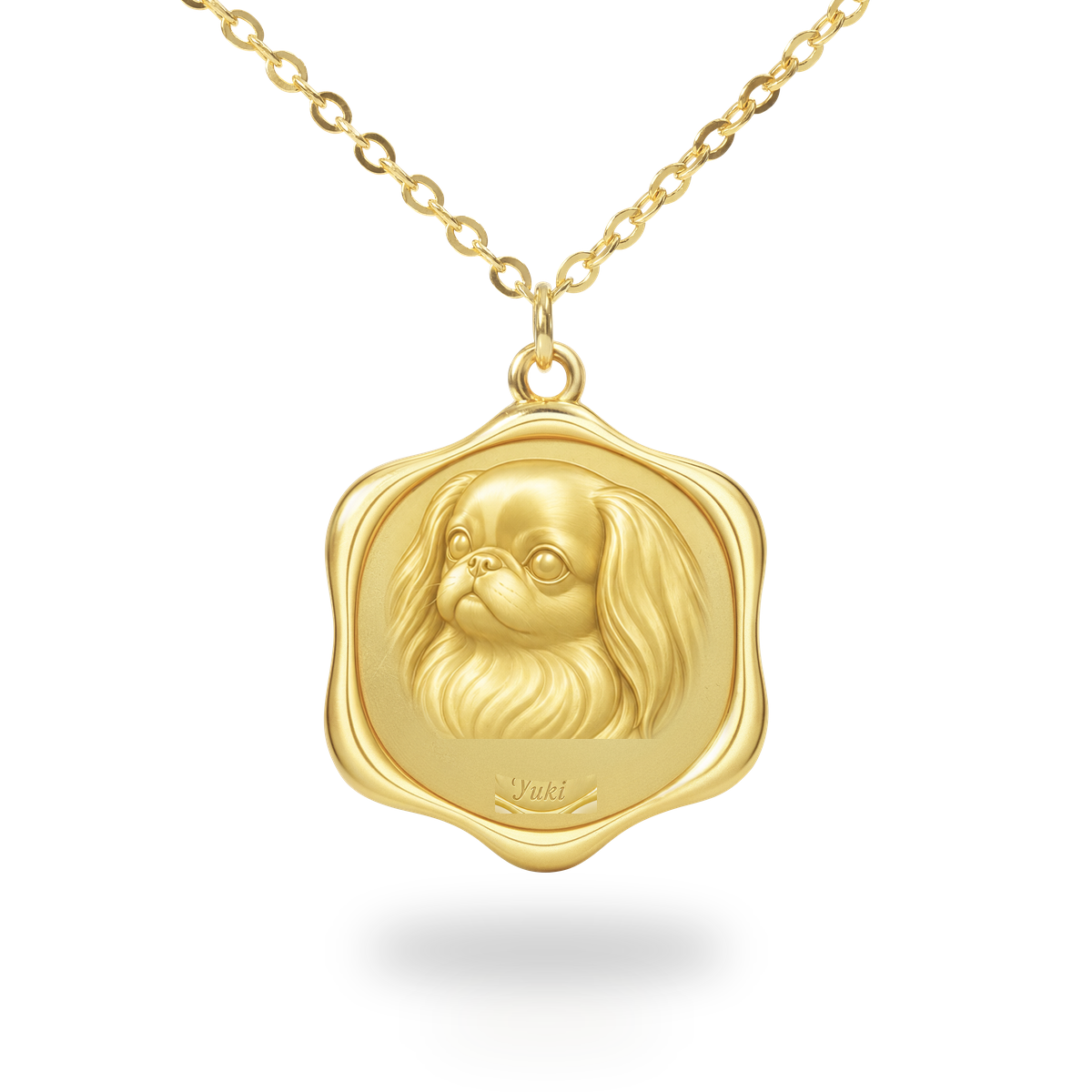 Soulyshine Japanese Chin Precious Paw personalized pet photo necklace - 18K Gold Vermeil front