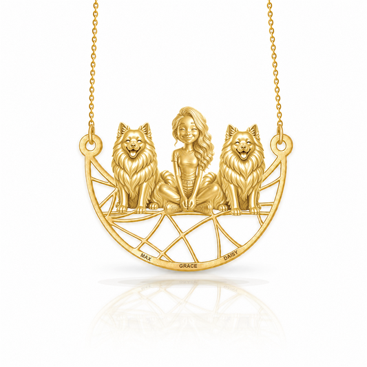 Soulyshine Keeshond personalized companion necklace