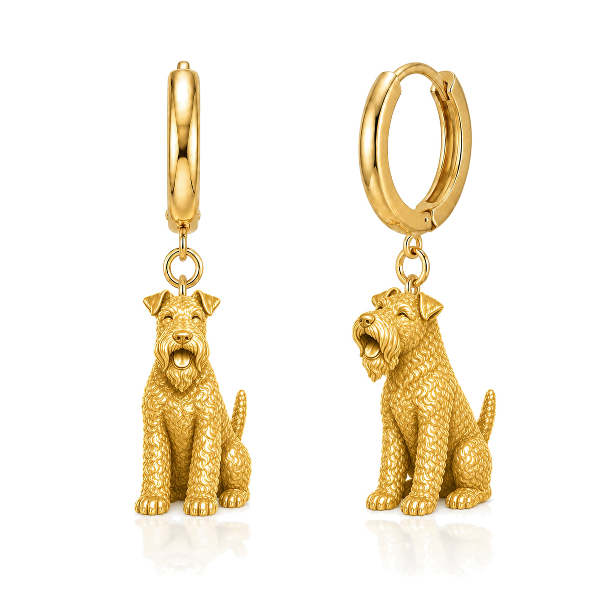 Kerry Blue Terrier personalized companion handcrafted huggie earrings
