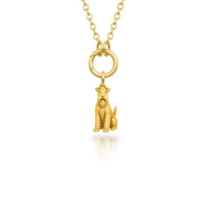 Soulyshine Kerry Blue Terrier Purest Bond Dog Companion Charm Necklace - 18K Gold Vermeil front