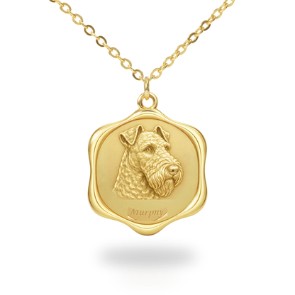 Soulyshine Kerry Blue Terrier Precious Paw personalized pet photo necklace - 18K Gold Vermeil front
