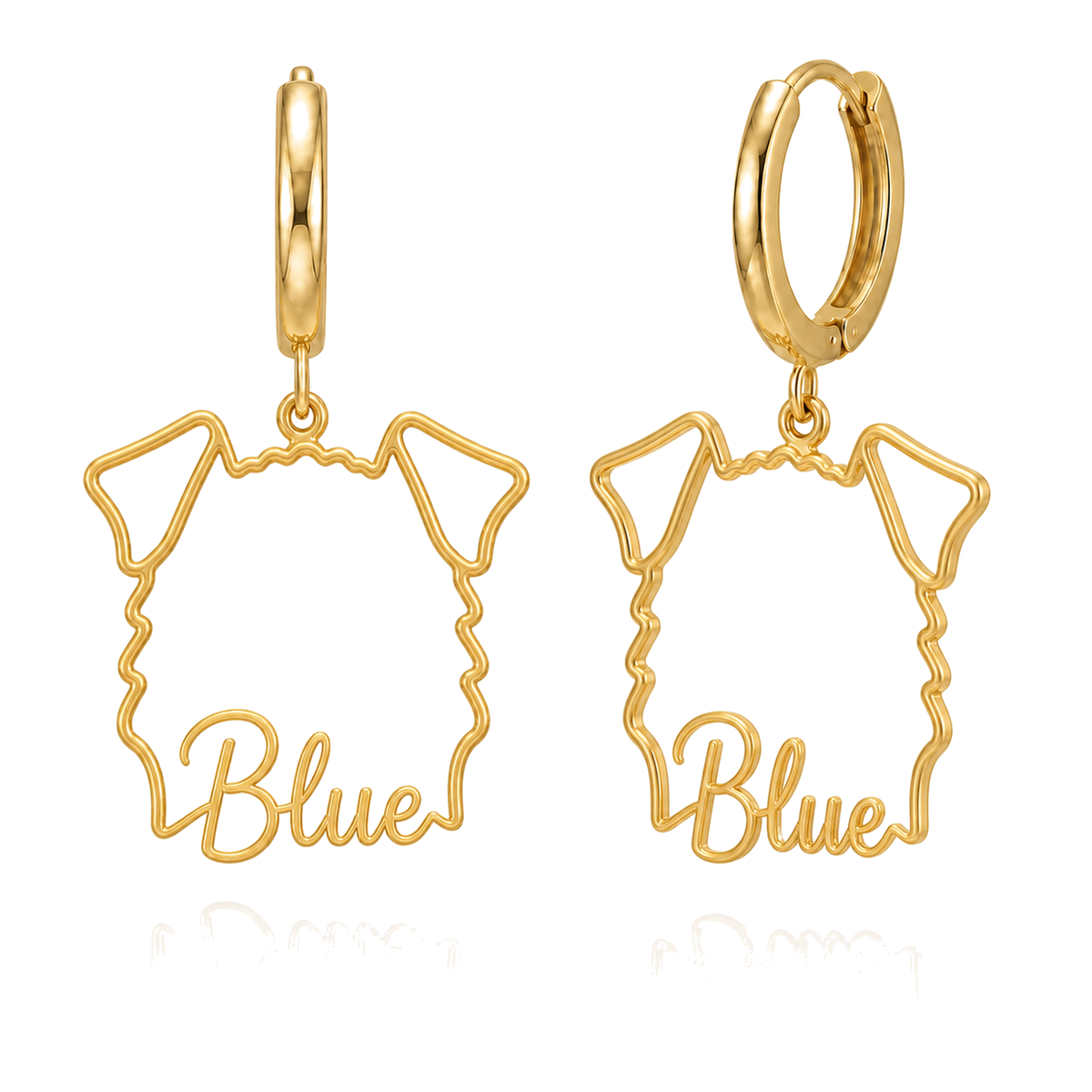 Kerry Blue Terrier Blue personalized pet face earrings