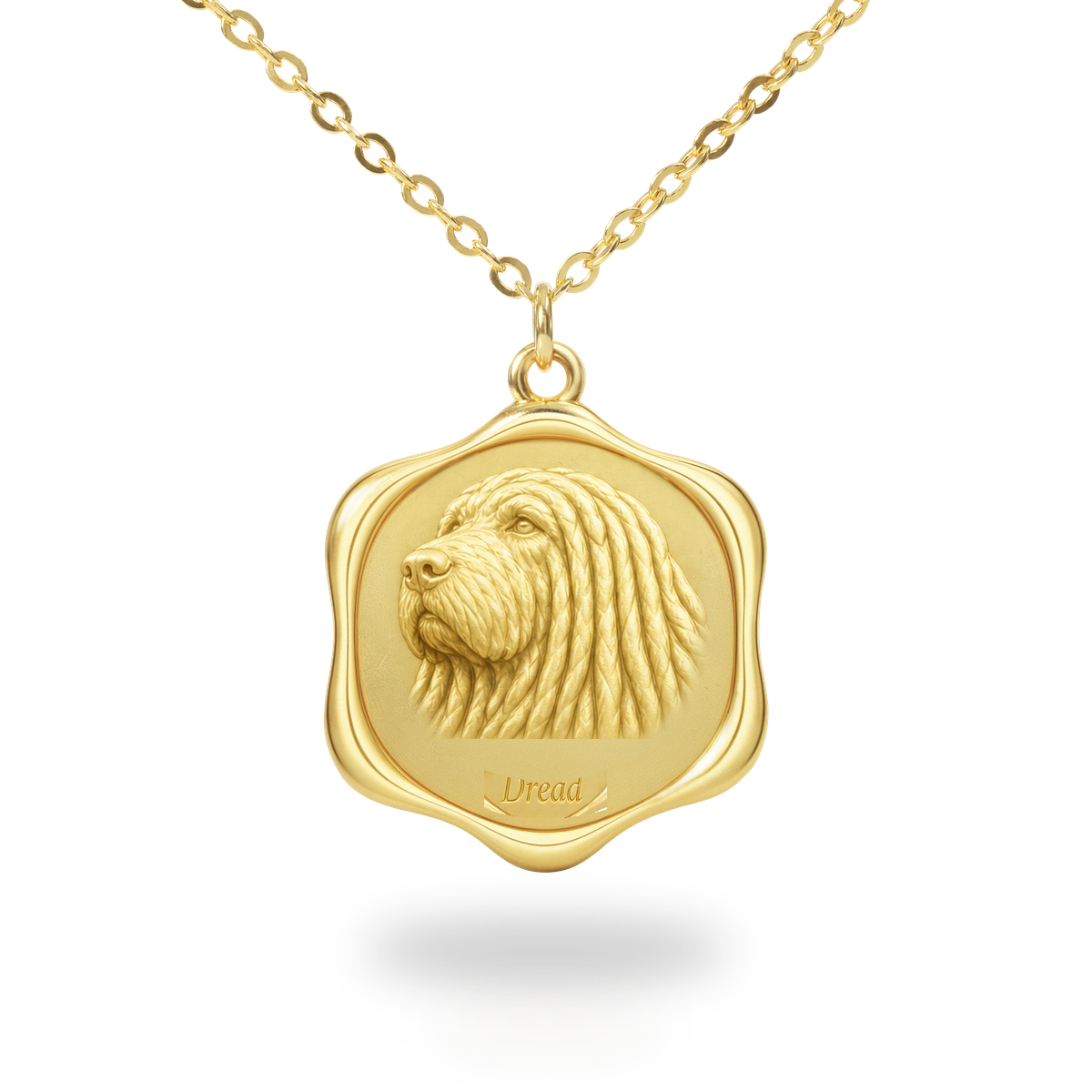 Soulyshine Komondor Precious Paw personalized pet photo necklace - 18K Gold Vermeil front