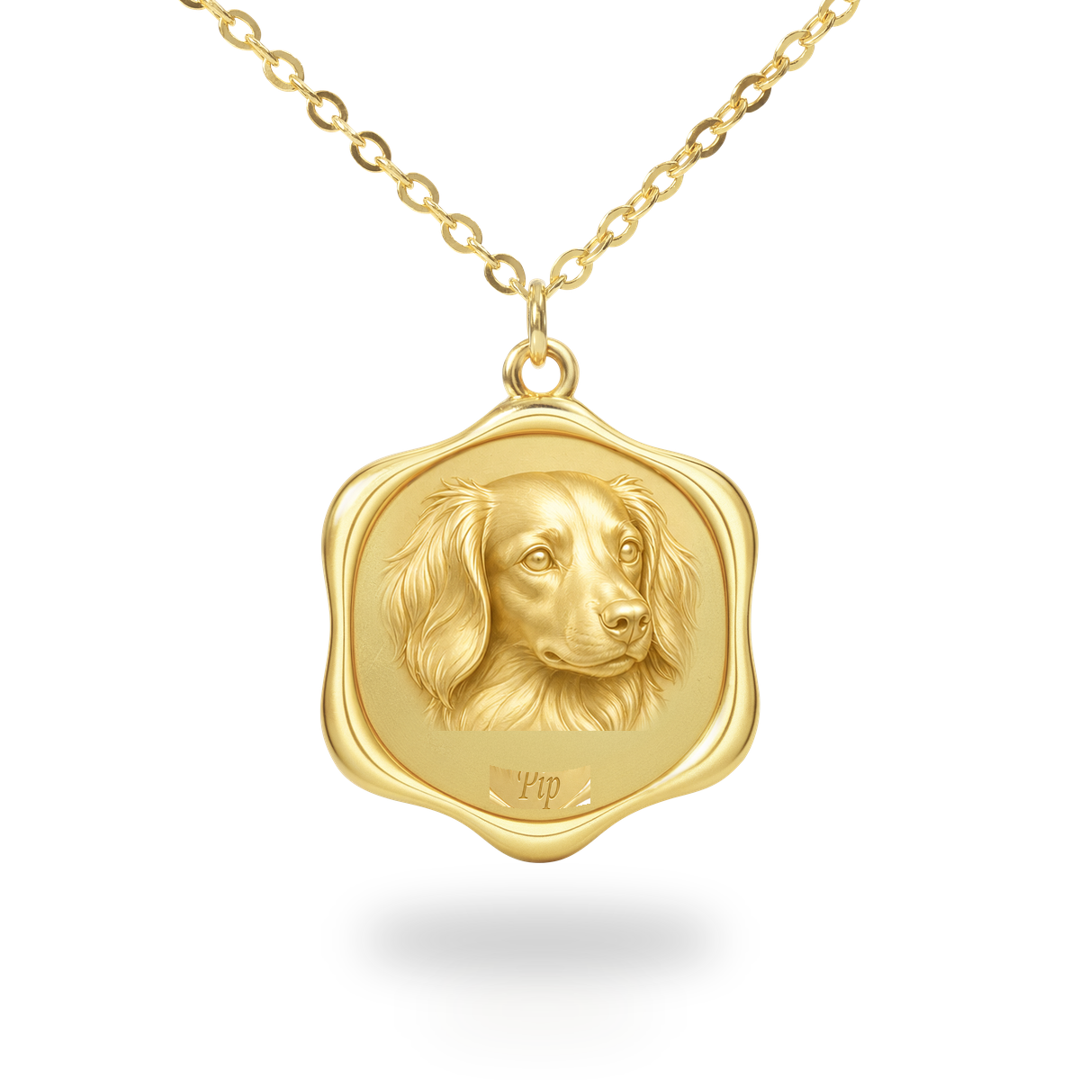 Soulyshine Kooikerhondje Precious Paw personalized pet photo necklace - 18K Gold Vermeil front