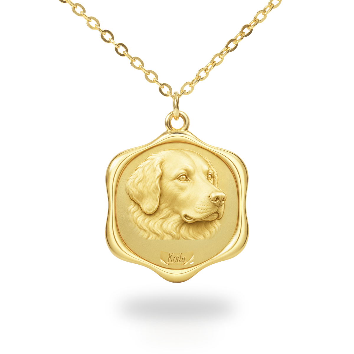 Soulyshine Kuvasz Precious Paw personalized pet photo necklace - 18K Gold Vermeil front