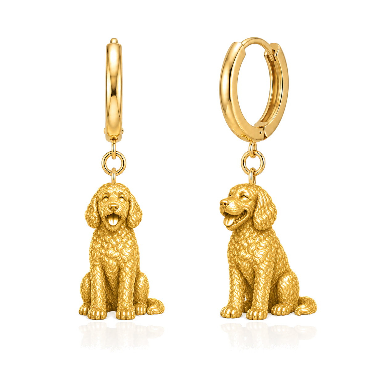 Labradoodle personalized companion handcrafted huggie earrings