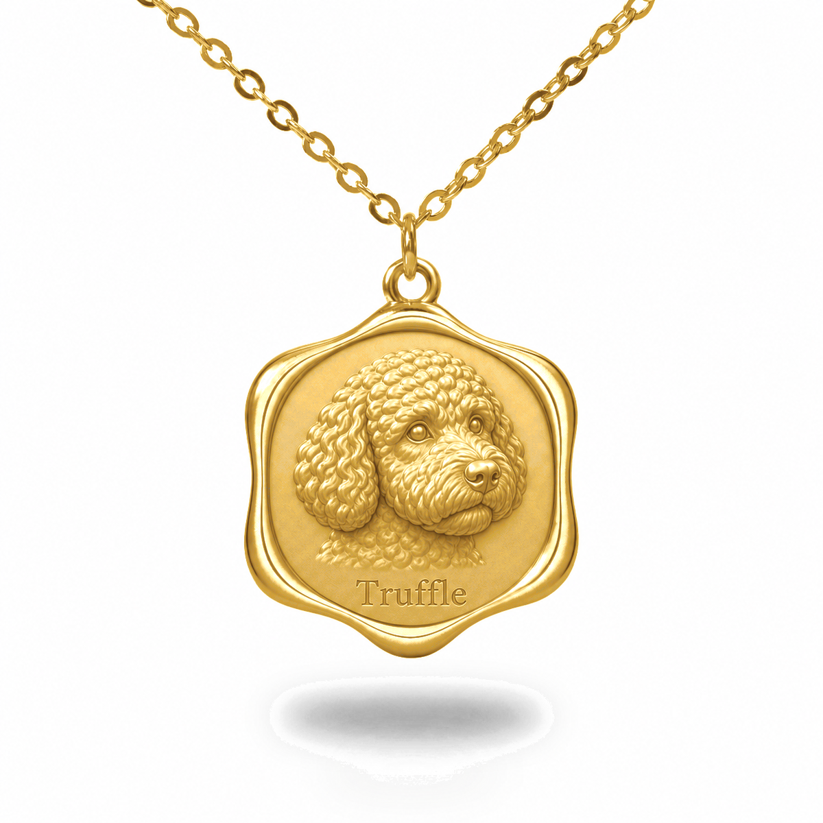 Soulyshine Lagotto Romagnolo Precious Paw personalized pet photo necklace - 18K Gold Vermeil front