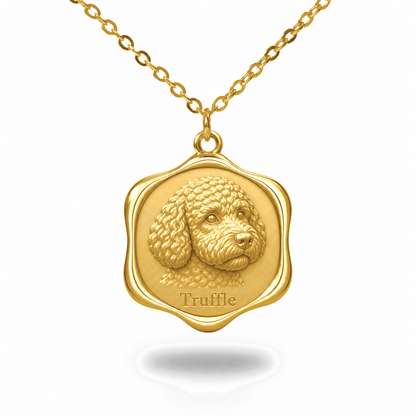 Soulyshine Lagotto Romagnolo Precious Paw personalized pet photo necklace - 18K Gold Vermeil front