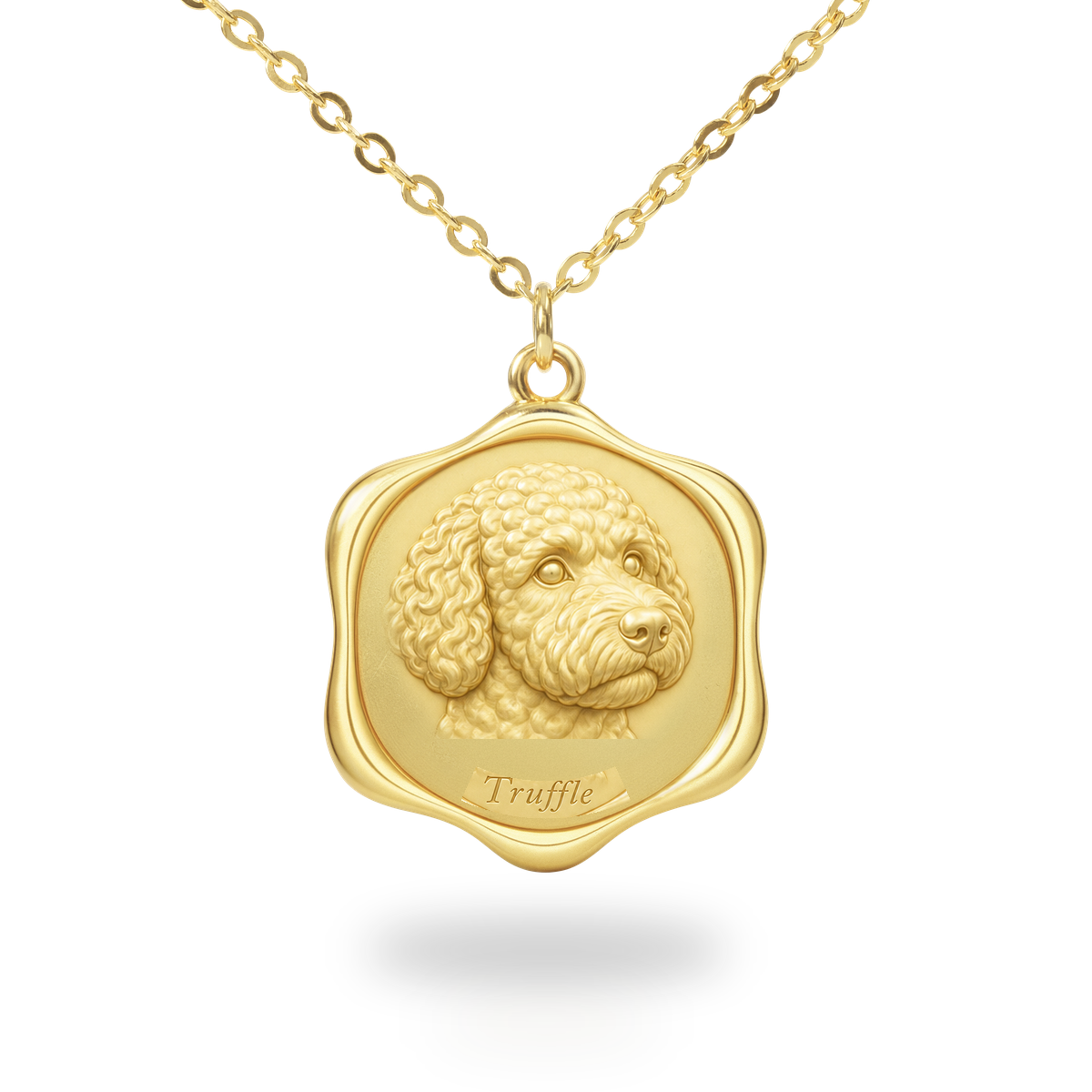 Soulyshine Lagotto Romagnolo Precious Paw personalized pet photo necklace - 18K Gold Vermeil front
