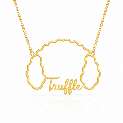 Soulyshine Lagotto Romagnolo personalized outline pet face and name necklace in gold