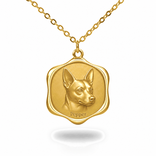 Soulyshine Lancashire Heeler Precious Paw personalized pet photo necklace - 18K Gold Vermeil front