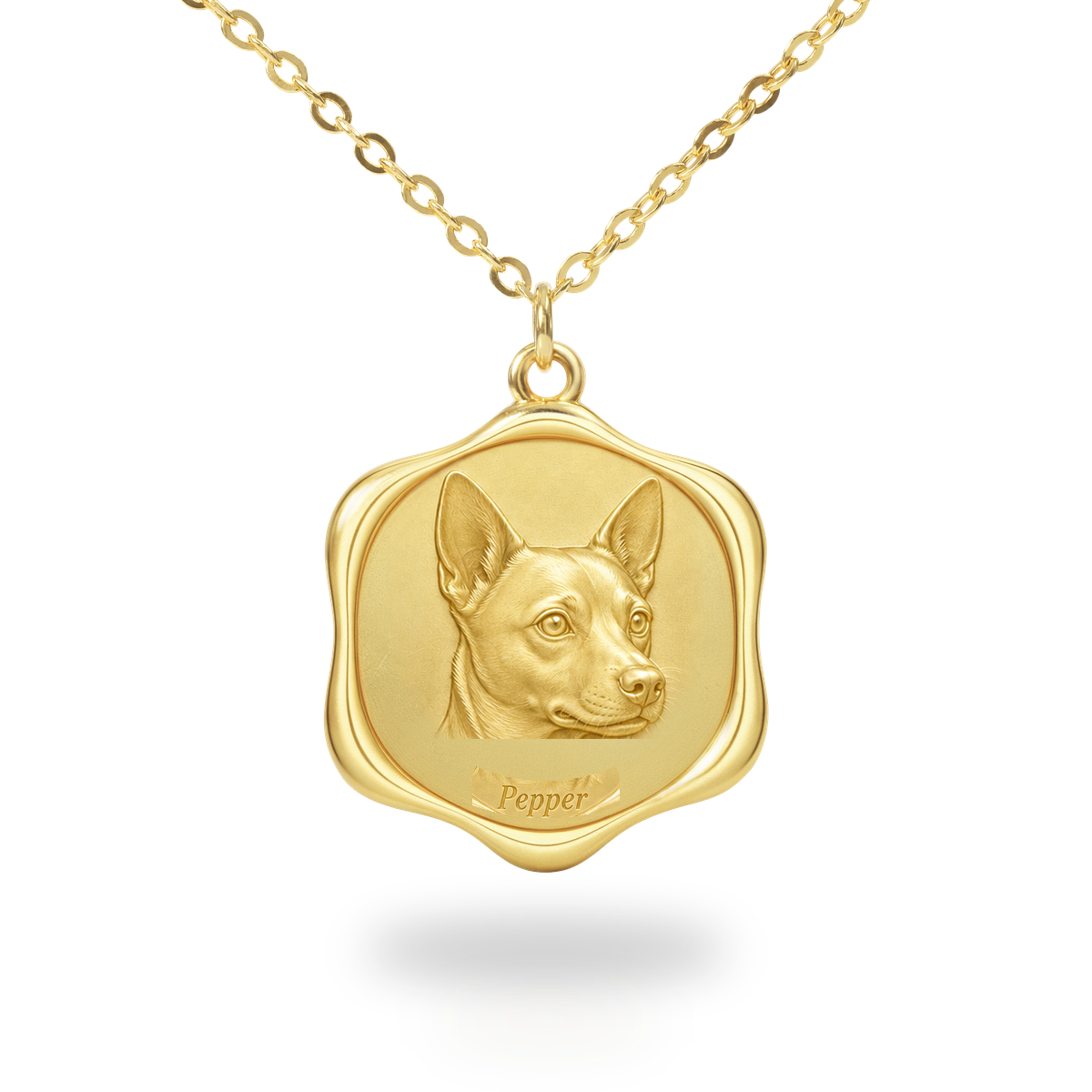 Soulyshine Lancashire Heeler Precious Paw personalized pet photo necklace - 18K Gold Vermeil front