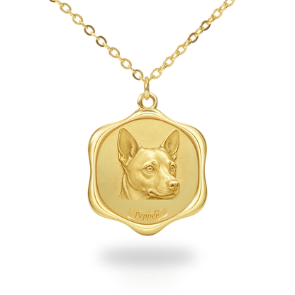 Soulyshine Lancashire Heeler Precious Paw personalized pet photo necklace - 18K Gold Vermeil front