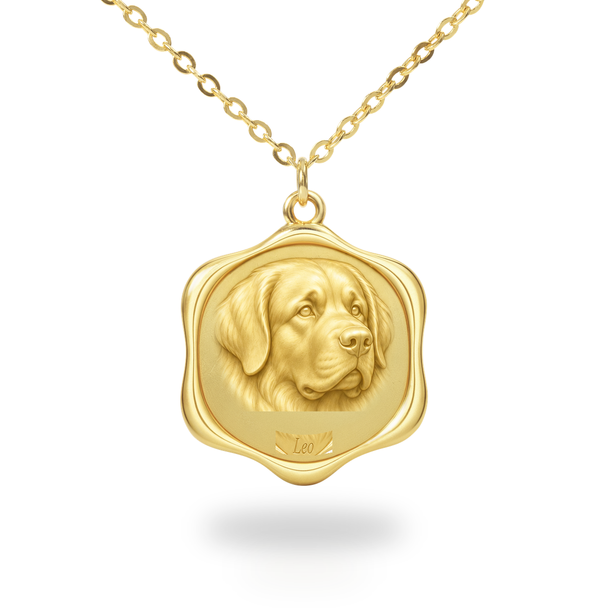 Soulyshine Leonberger Precious Paw personalized pet photo necklace - 18K Gold Vermeil front