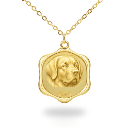 Soulyshine Leonberger Precious Paw personalized pet photo necklace - 18K Gold Vermeil front