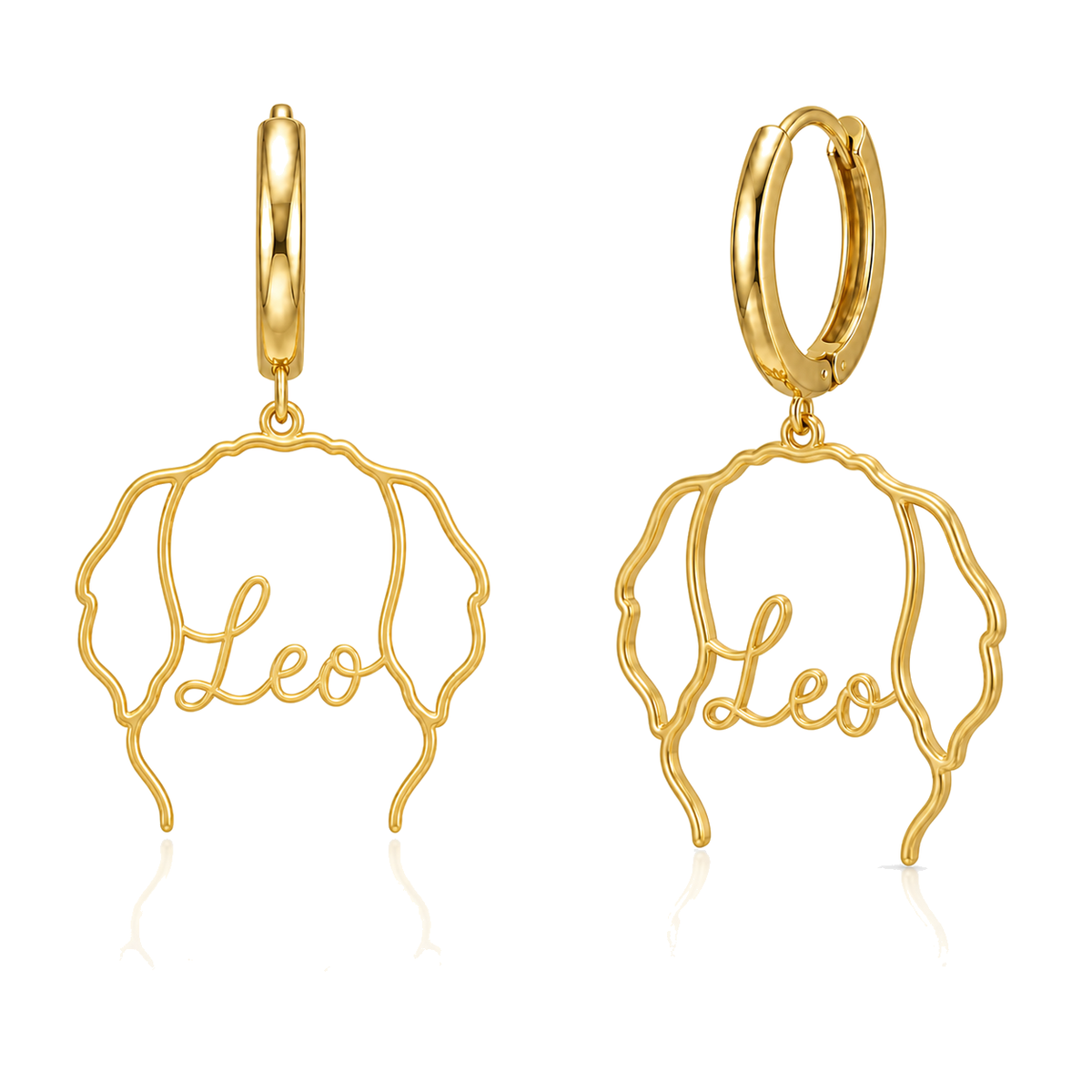 Leonberger Leo personalized pet face earrings