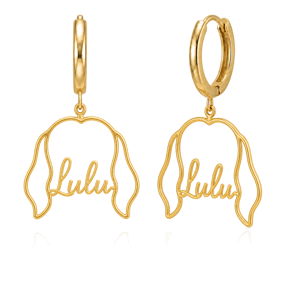 Lhasa Apso long coat Lulu personalized pet face earrings