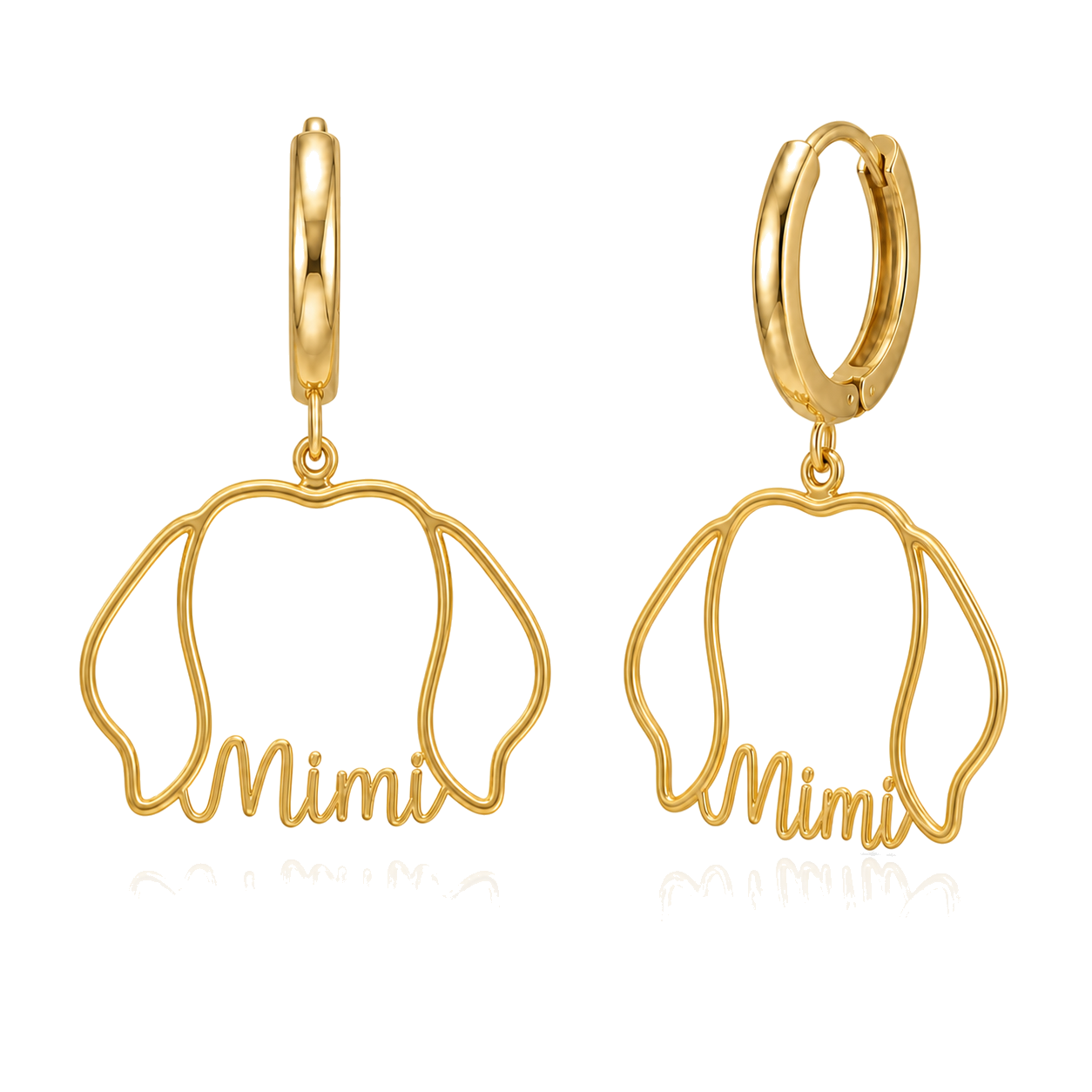 Lhasa Apso puppy cut Mimi personalized pet face earrings